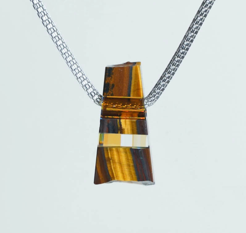 Tiger Eye and Glass Pendant