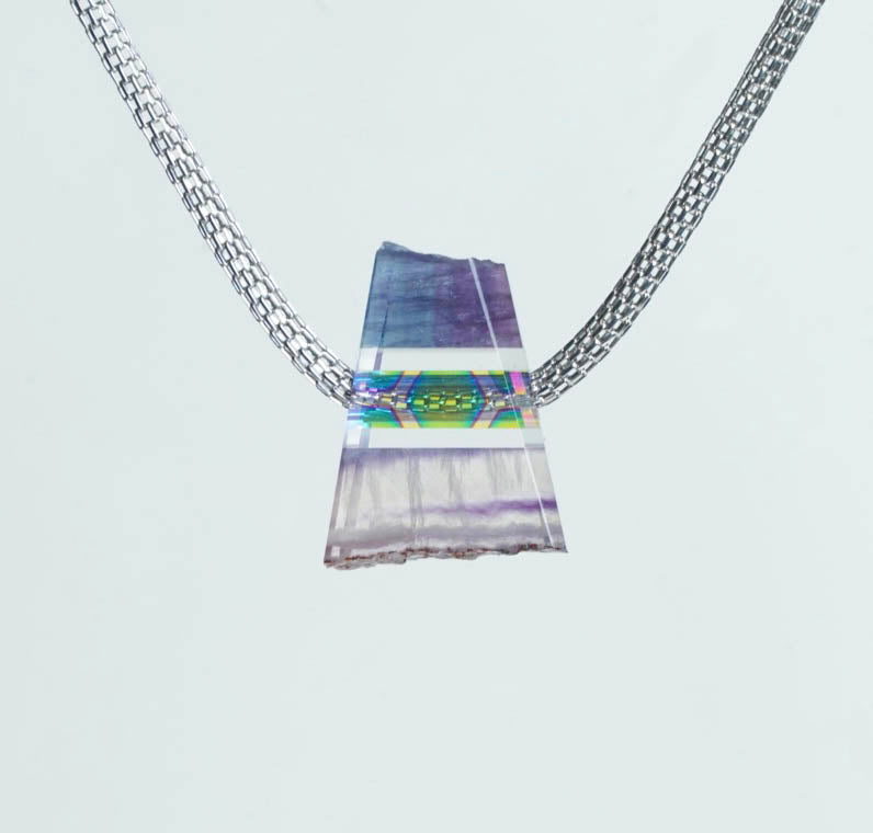 Amethyst and Dichroic Glass Pendant