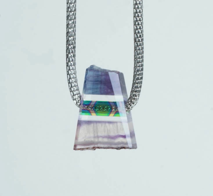 Amethyst and Dichroic Glass Pendant