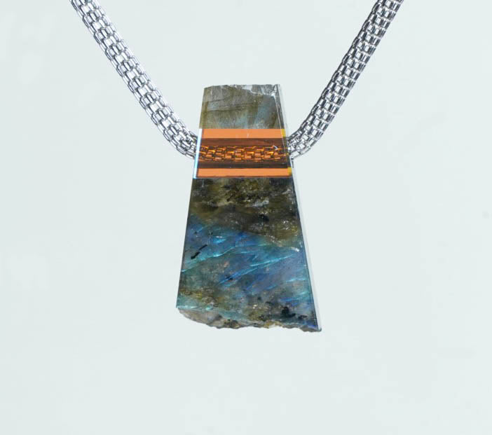 Labradorite and Dichroic Glass Pendant