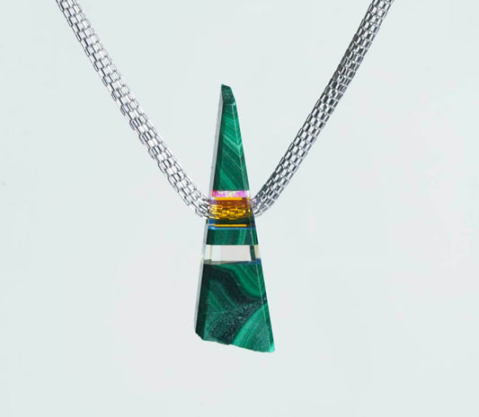 Malachite and Dichroic Glass Pendant