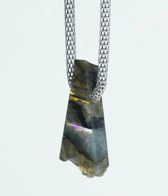 Labradorite and Dichroic Glass Pendant
