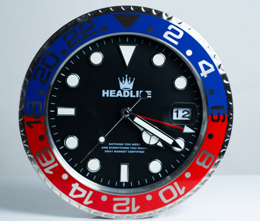 Headlife Wall Clock in "Pepsi" colorway