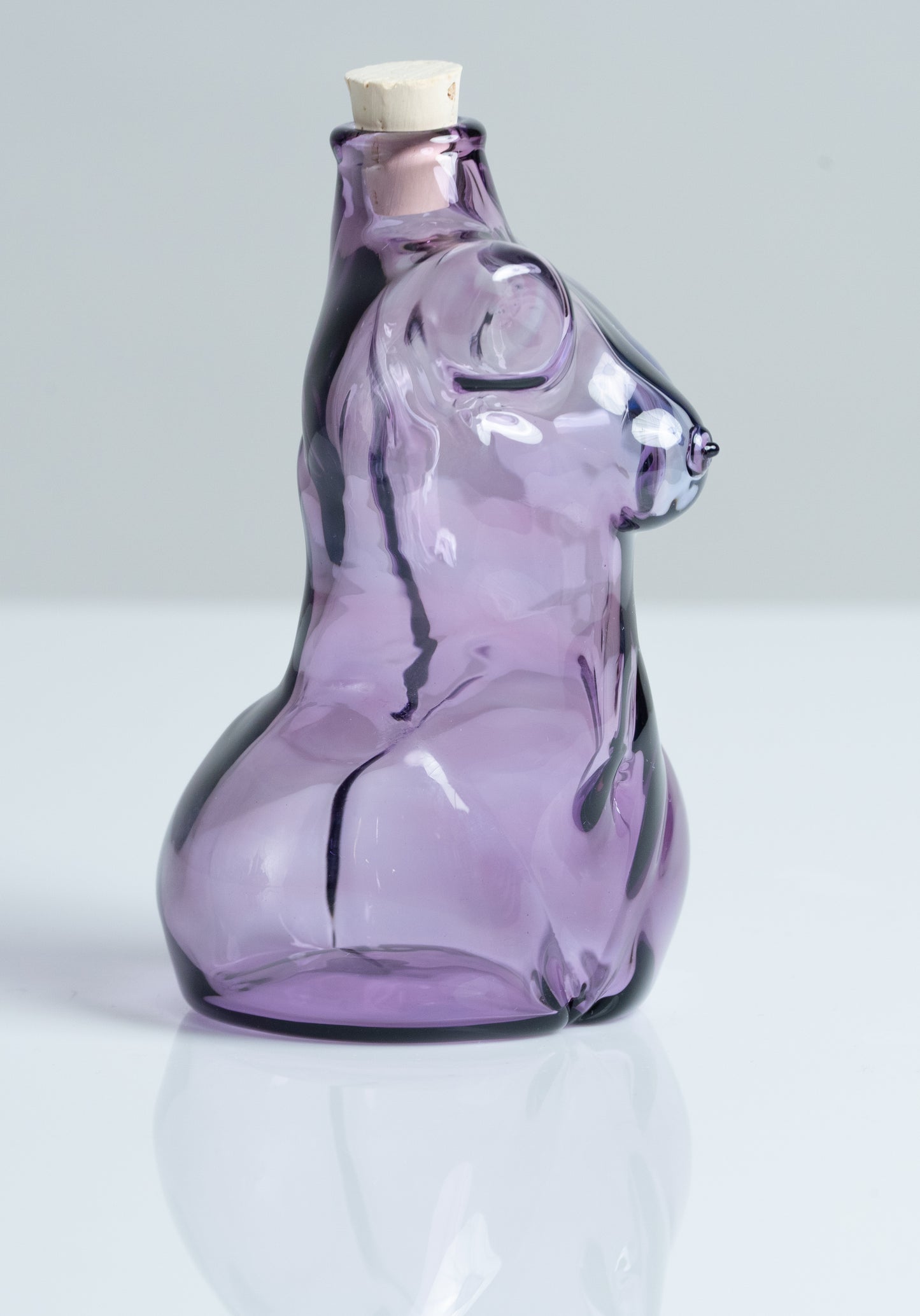 Small Glass Female Torso Flask in "Amethyst"
