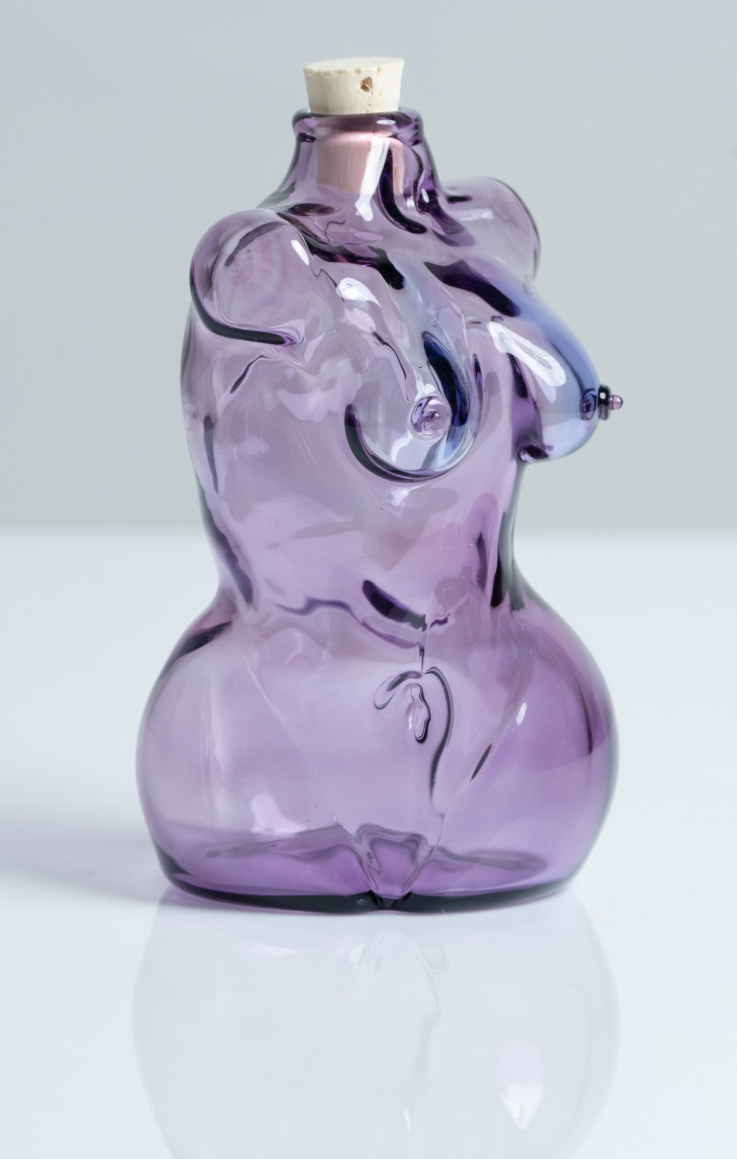 Small Glass Female Torso Flask in "Amethyst"