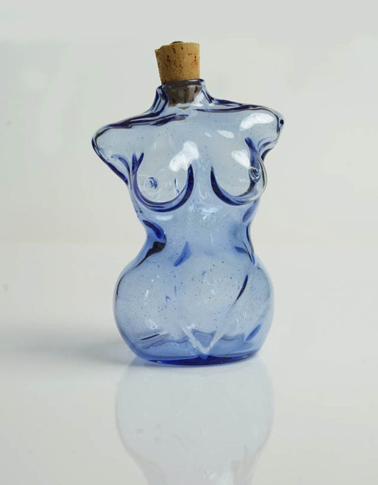 Blue Female Torso Flask