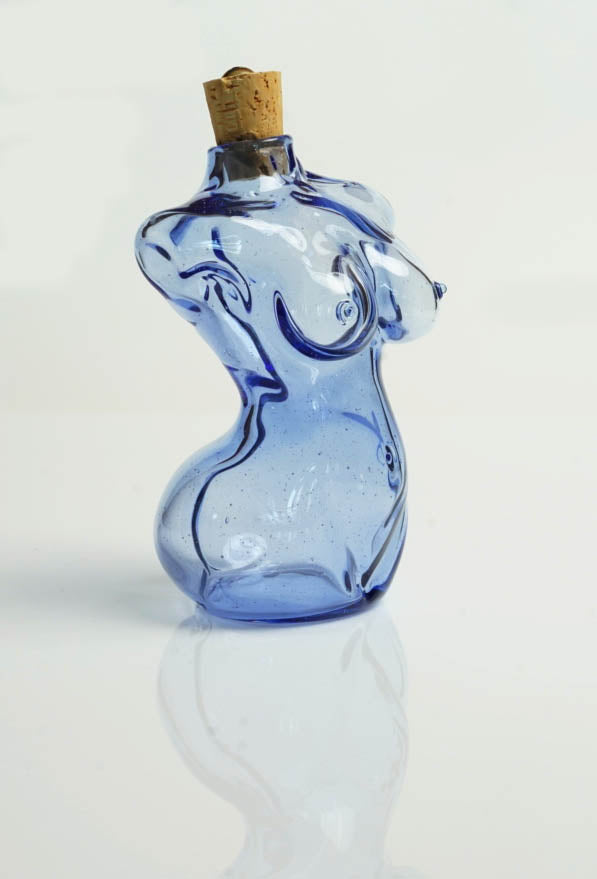 Blue Female Torso Flask